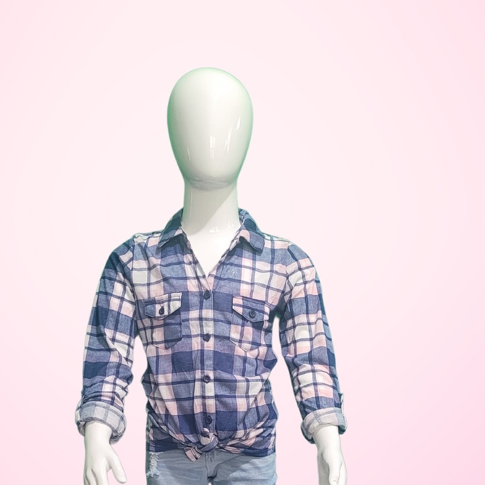 Blue & Pink Button Up